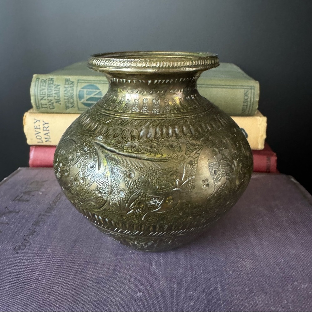 Antique or Vintage Indian Brass Water Vessel, Lota, Kalasha